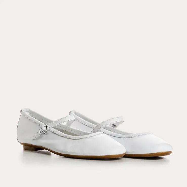 Ballerines & Babies | Toute La Collection | Reqins BABIES HONOR CUIR BLANC