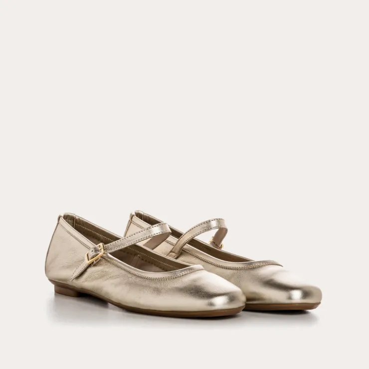 Toute La Collection | Ballerines & Babies | Reqins BABIES HONOR CUIR METALLISE METALLIQUE