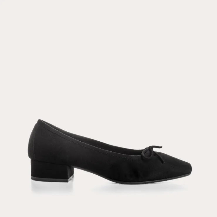 Toute La Collection | Ballerines & Babies | Reqins BALLERINES A TALONS FETICHE CUIR VELOURS NOIR