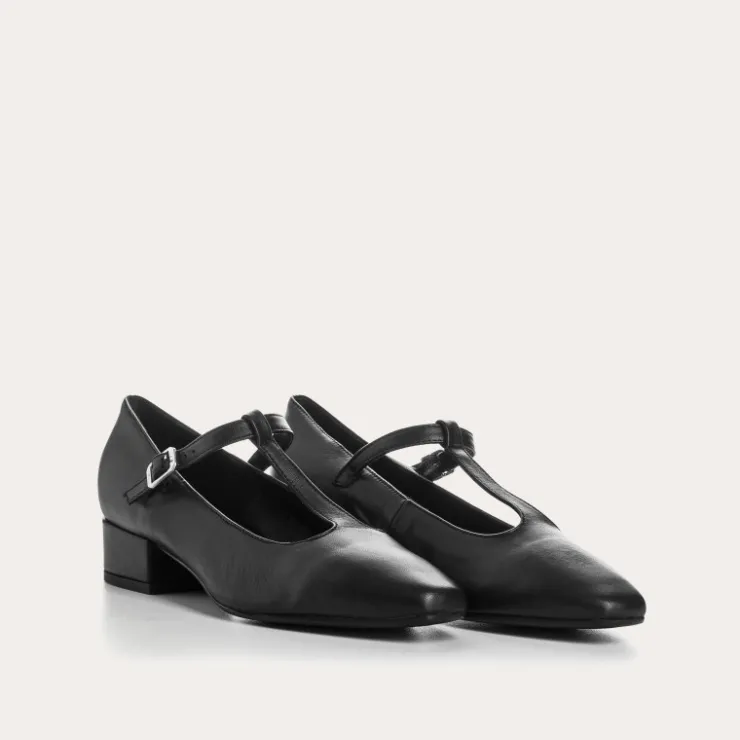 Ballerines & Babies | Toute La Collection | Reqins BALLERINES A TALONS FILOMENE CUIR NOIR