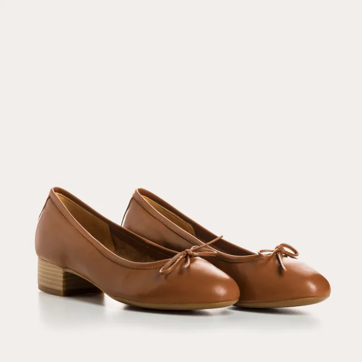 Toute La Collection | Ballerines & Babies | Reqins BALLERINES ALMA CUIR CAMEL