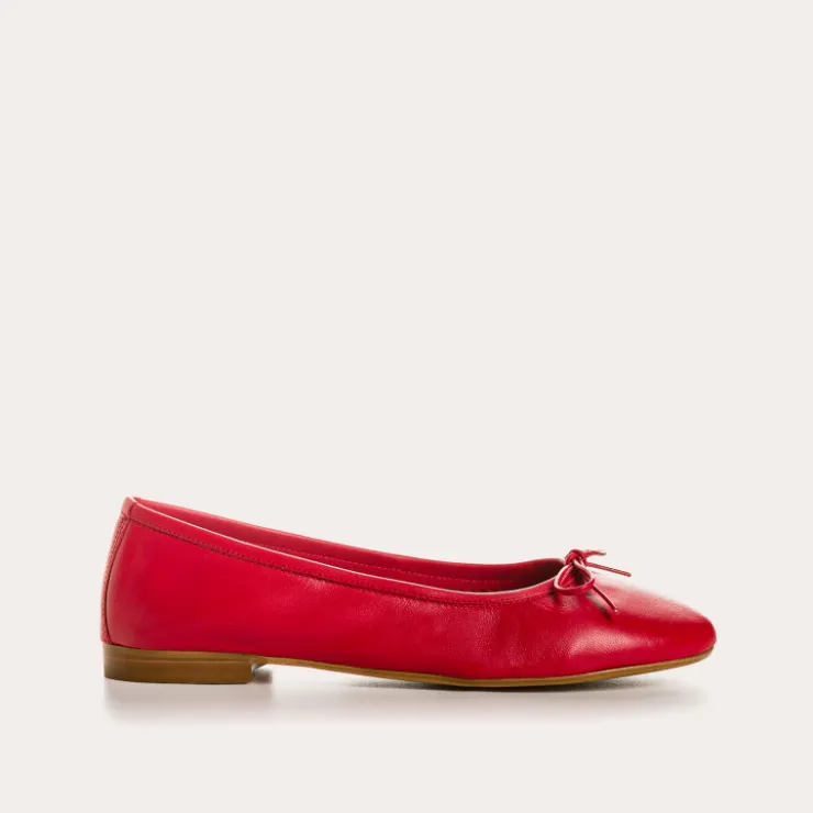 Toute La Collection | Ballerines & Babies | Reqins BALLERINES CARMEN CUIR CC ROUGE