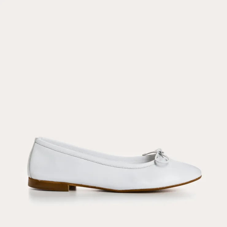 Toute La Collection | Ballerines & Babies | Reqins BALLERINES CARMEN CUIR CC BLANC