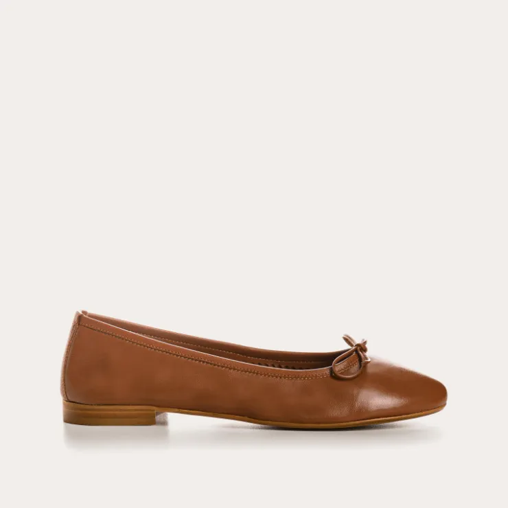 Toute La Collection | Ballerines & Babies | Reqins BALLERINES CARMEN CUIR CC CAMEL