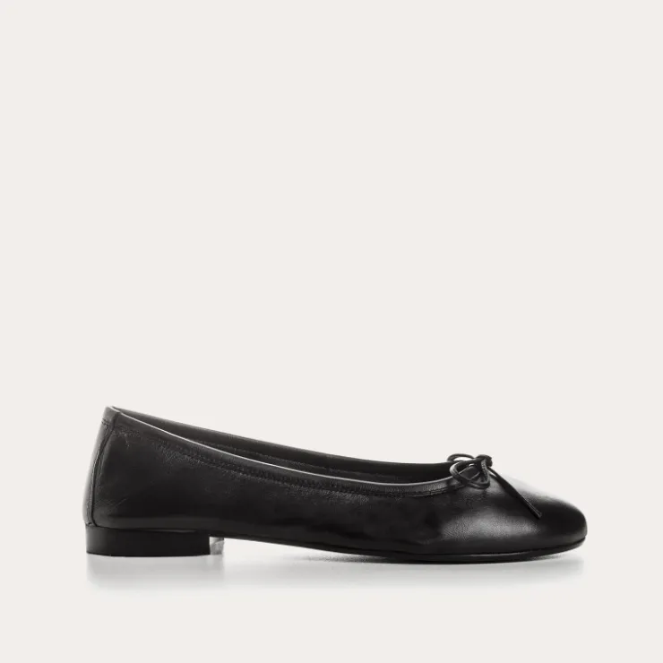 Toute La Collection | Ballerines & Babies | Reqins BALLERINES CARMEN CUIR CC NOIR