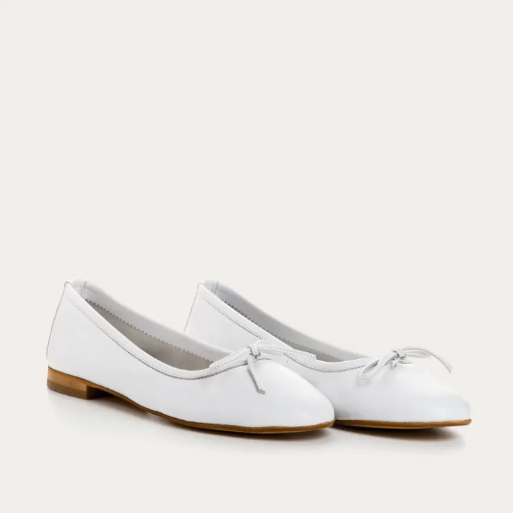 Toute La Collection | Ballerines & Babies | Reqins BALLERINES CARMEN CUIR CC BLANC