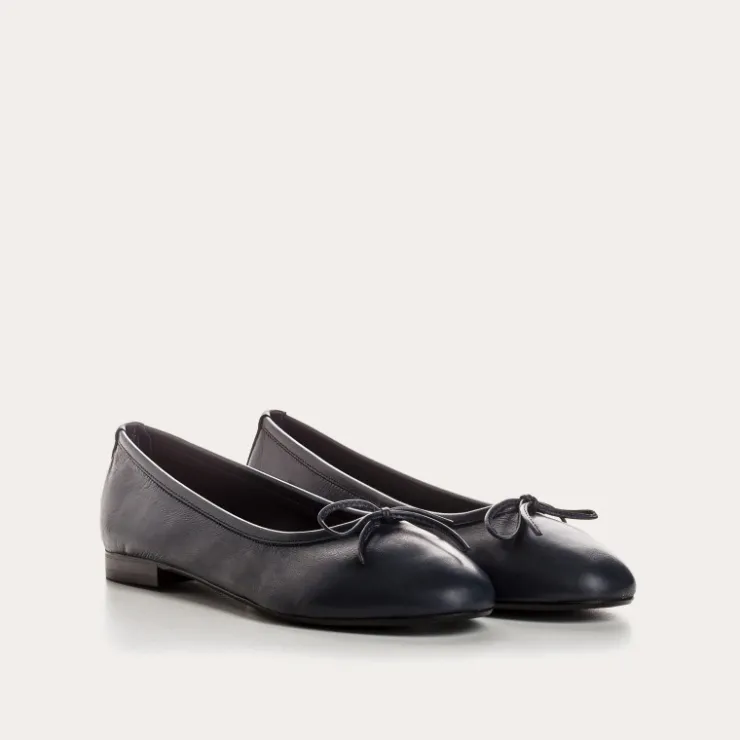 Toute La Collection | Ballerines & Babies | Reqins BALLERINES CARMEN CUIR CC BLEU