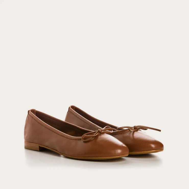 Toute La Collection | Ballerines & Babies | Reqins BALLERINES CARMEN CUIR CC CAMEL