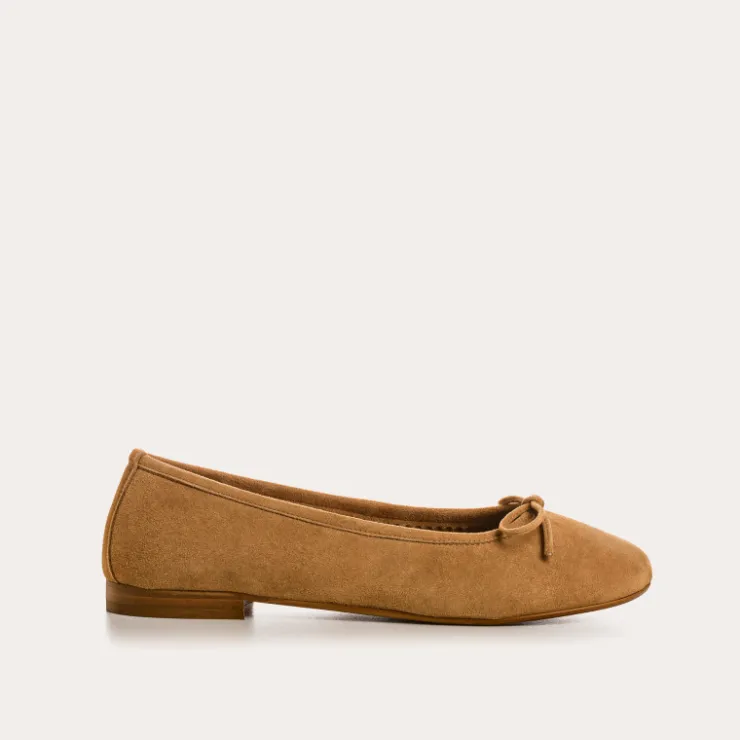 Toute La Collection | Ballerines & Babies | Reqins BALLERINES CARMEN CUIR VELOURS CC CAMEL