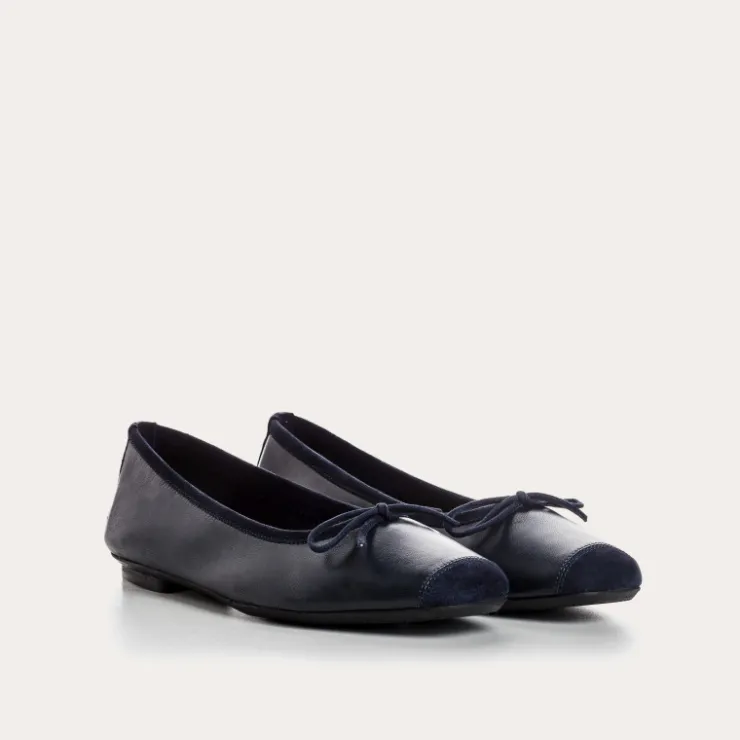 Toute La Collection | Ballerines & Babies | Reqins BALLERINES HARMONY CUIR/CUIR VELOURS CC BLEU