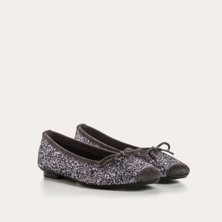 Toute La Collection | Ballerines & Babies | Reqins BALLERINES HARMONY GLITTER GRIS