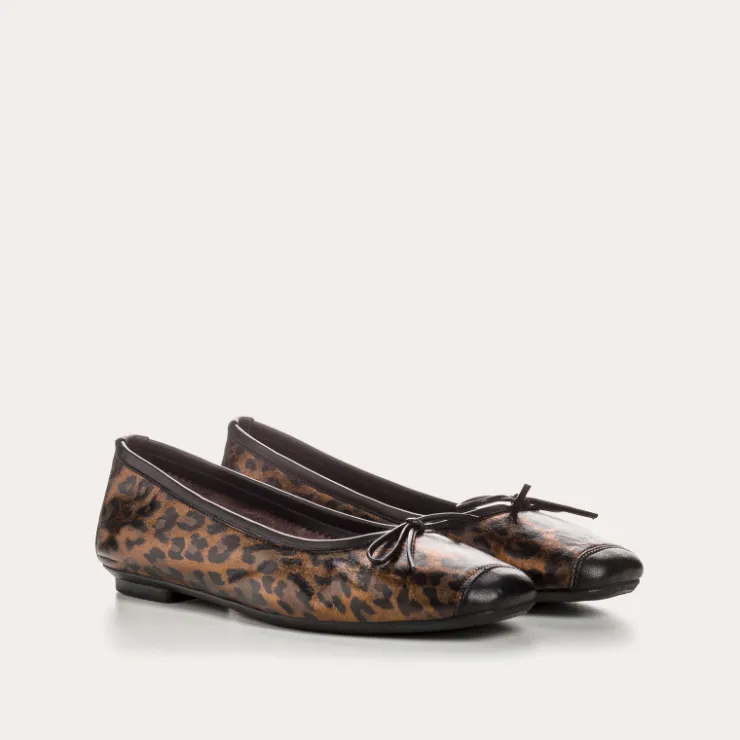 Toute La Collection | Ballerines & Babies | Reqins BALLERINES HARMONY METALLISE LEOPARD ANIMALIER