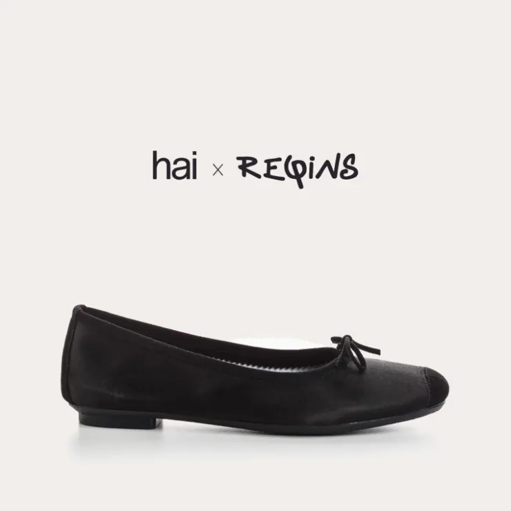 Toute La Collection | Ballerines & Babies | Reqins BALLERINES HARMONY SILK NOIR