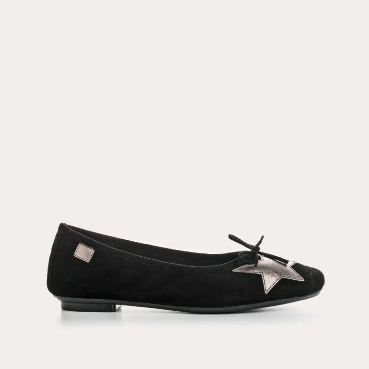 Ballerines & Babies | Toute La Collection | Reqins BALLERINES HELLO CUIR VELOURS/ECLAT NOIR