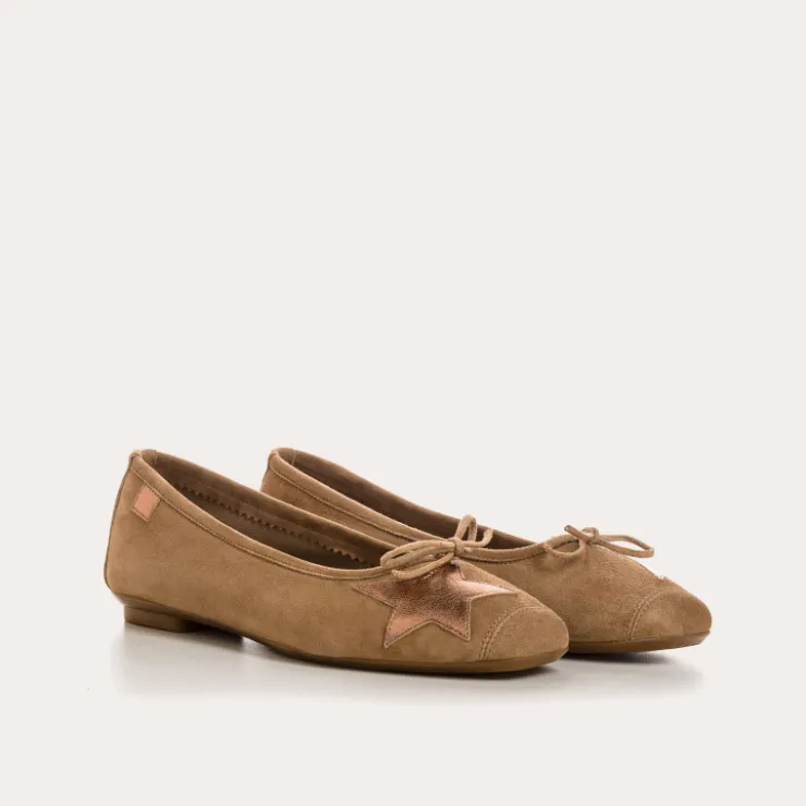 Toute La Collection | Les Iconiques | Reqins BALLERINES HELLO CUIR VELOURS/ECLAT