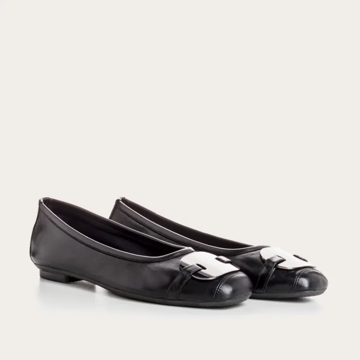 Toute La Collection | Ballerines & Babies | Reqins BALLERINES HERMES CUIR NOIR