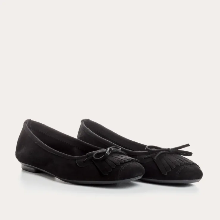 Toute La Collection | Ballerines & Babies | Reqins BALLERINES HINDI CUIR VELOURS NOIR