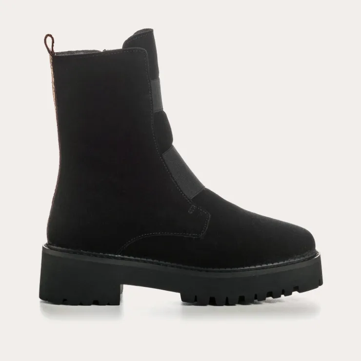 Toute La Collection | Les Iconiques | Reqins BOOTS DAFNE CUIR VELOURS NOIR