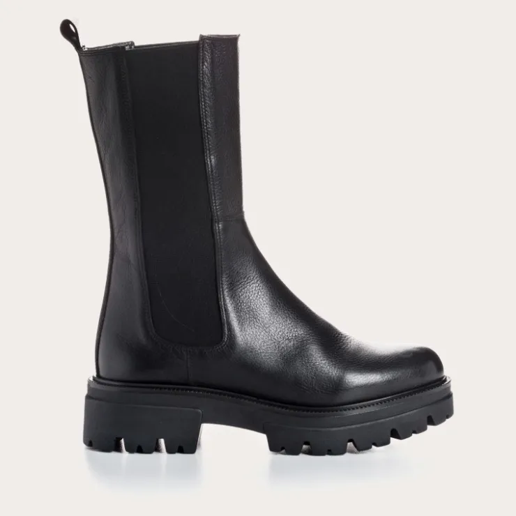 Toute La Collection | Boots & Bottines | Reqins BOOTS DEVORA CUIR GRAINE NOIR