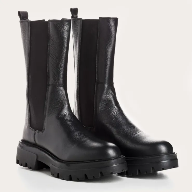 Toute La Collection | Boots & Bottines | Reqins BOOTS DEVORA CUIR GRAINE NOIR