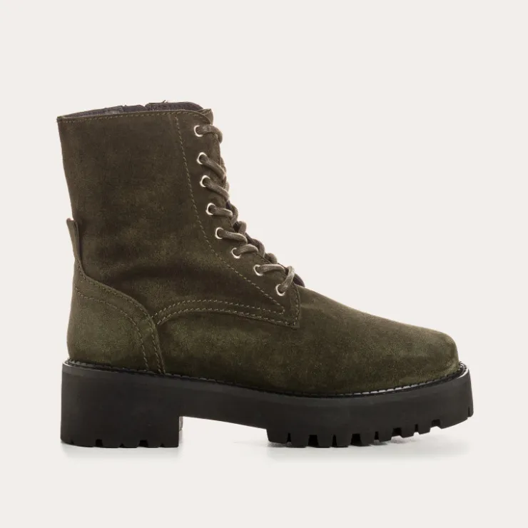 Toute La Collection | Boots & Bottines | Reqins BOOTS DIARY CUIR VELOURS VERT