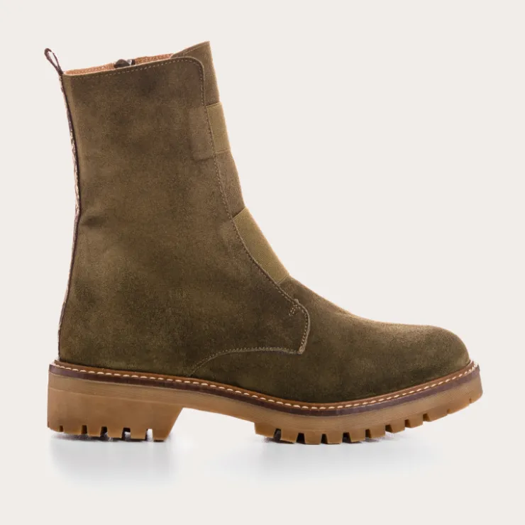 Toute La Collection | Boots & Bottines | Reqins BOOTS DUSKY CUIR VELOURS VERT