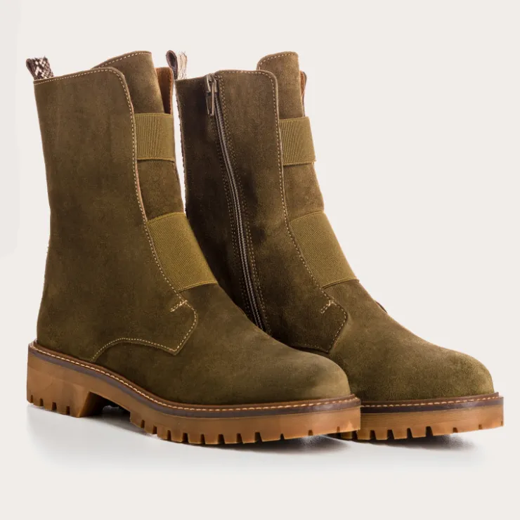 Toute La Collection | Boots & Bottines | Reqins BOOTS DUSKY CUIR VELOURS VERT