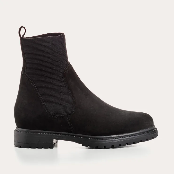 Toute La Collection | Les Iconiques | Reqins BOOTS EVELYN CUIR VELOURS NOIR