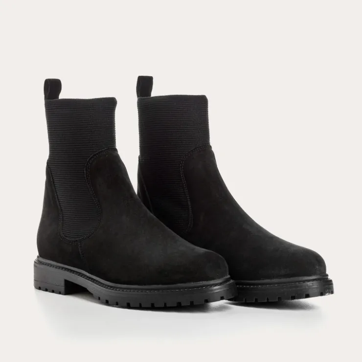 Toute La Collection | Les Iconiques | Reqins BOOTS EVELYN CUIR VELOURS NOIR