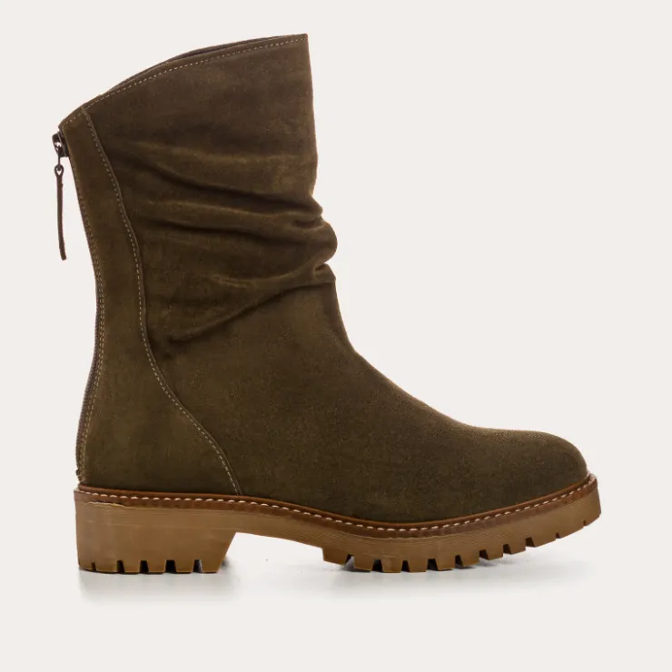 Toute La Collection | Boots & Bottines | Reqins BOTTINES DUNK CUIR VELOURS VERT