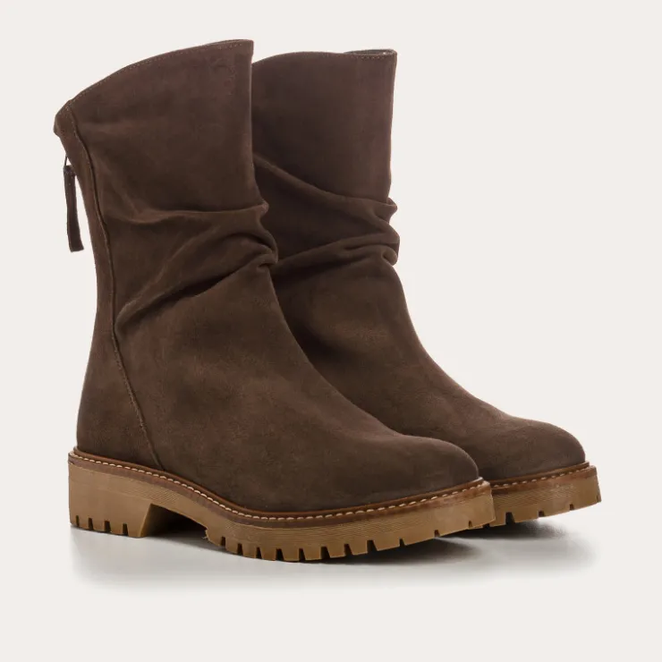 Toute La Collection | Boots & Bottines | Reqins BOTTINES DUNK CUIR VELOURS MARRON