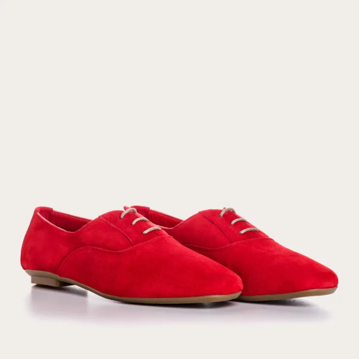 Toute La Collection | Derbies | Reqins DERBIES HYDRA CUIR VELOURS CC ROUGE