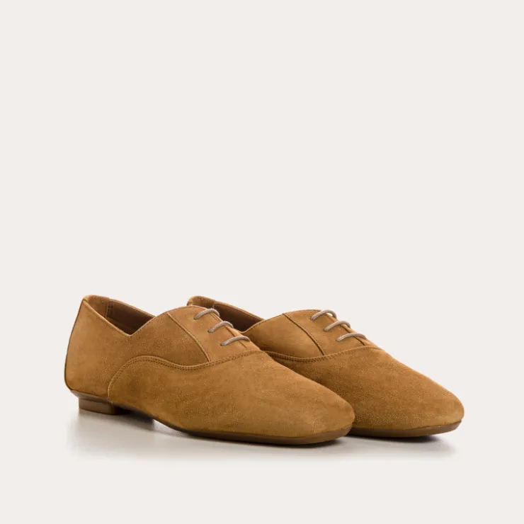 Toute La Collection | Derbies | Reqins DERBIES HYDRA CUIR VELOURS CC CAMEL