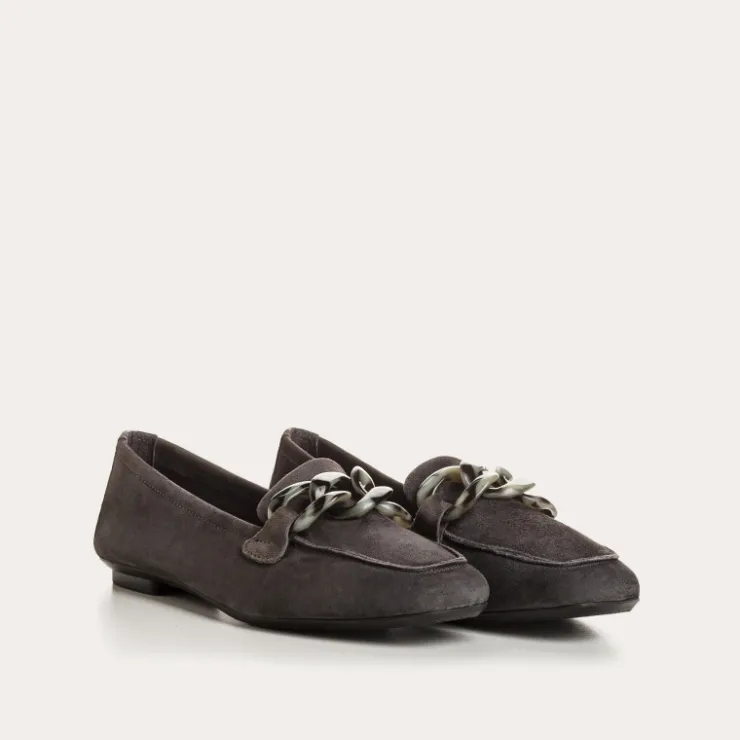 Toute La Collection | Mocassins | Reqins MOCASSINS HANISSA CUIR VELOURS ANTHRACITE