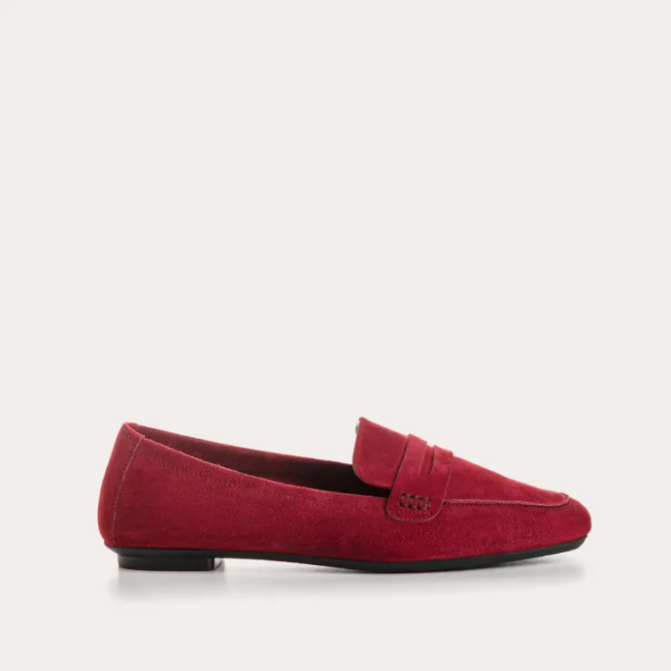 Toute La Collection | Mocassins | Reqins MOCASSINS HEMA CUIR VELOURS ROUGE