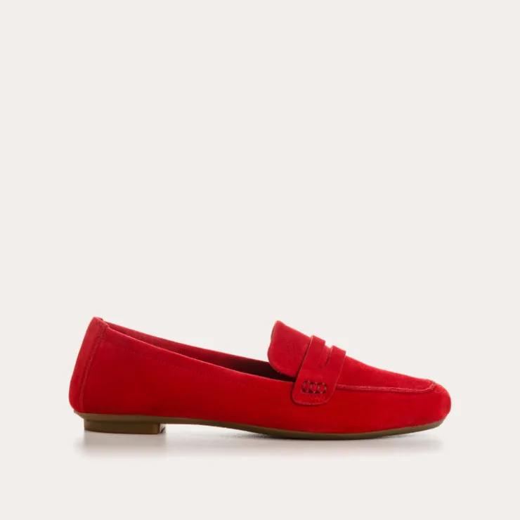 Toute La Collection | Mocassins | Reqins MOCASSINS HEMA CUIR VELOURS CC ROUGE