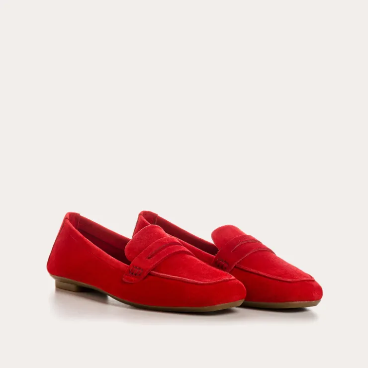 Toute La Collection | Mocassins | Reqins MOCASSINS HEMA CUIR VELOURS CC ROUGE