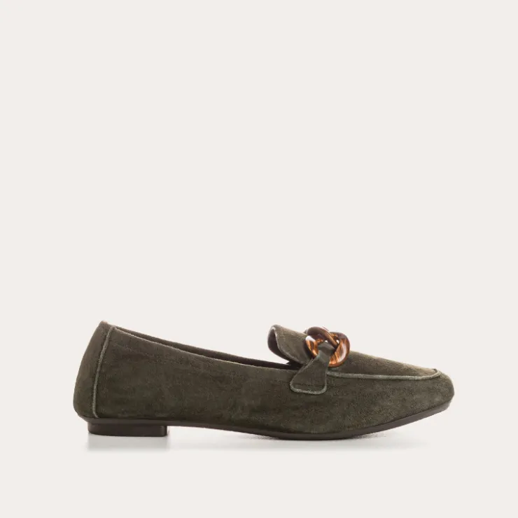 Toute La Collection | Mocassins | Reqins MOCASSINS HORACE CUIR VELOURS VERT