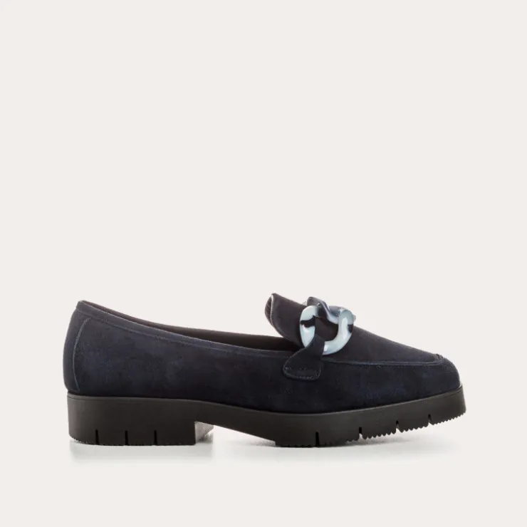 Toute La Collection | Mocassins | Reqins MOCASSINS MADISON CUIR VELOURS BLEU