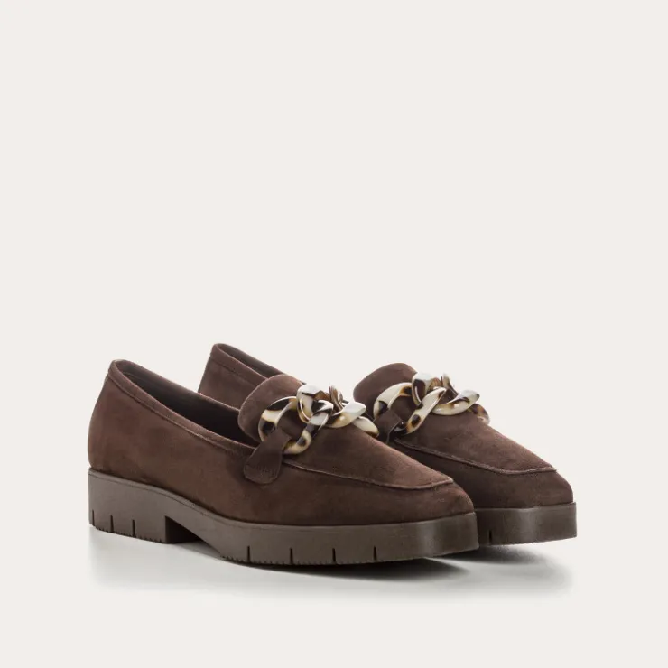 Toute La Collection | Mocassins | Reqins MOCASSINS MADISON CUIR VELOURS MARRON