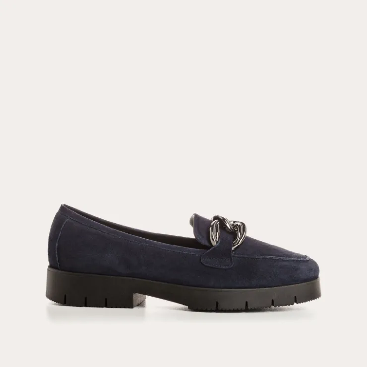 Toute La Collection | Mocassins | Reqins MOCASSINS MASHI CUIR VELOURS BLEU