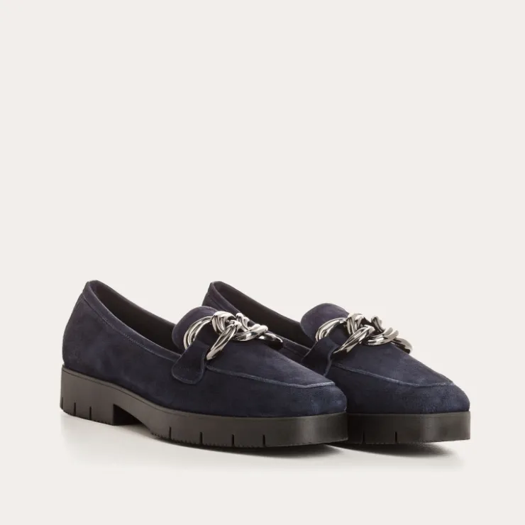 Toute La Collection | Mocassins | Reqins MOCASSINS MASHI CUIR VELOURS BLEU