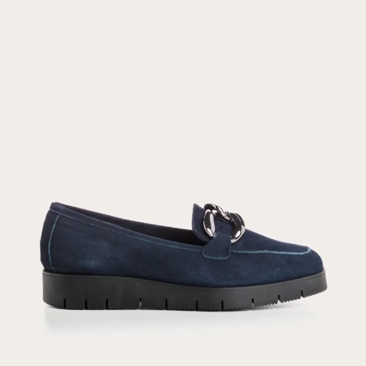 Toute La Collection | Mocassins | Reqins MOCASSINS NASTER CUIR VELOURS BLEU