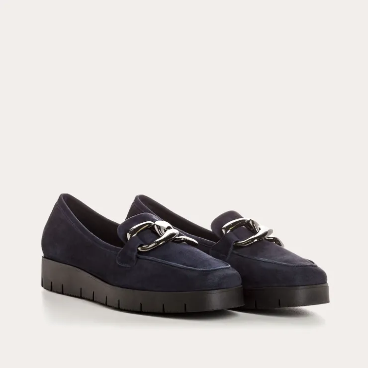 Toute La Collection | Mocassins | Reqins MOCASSINS NASTER CUIR VELOURS BLEU