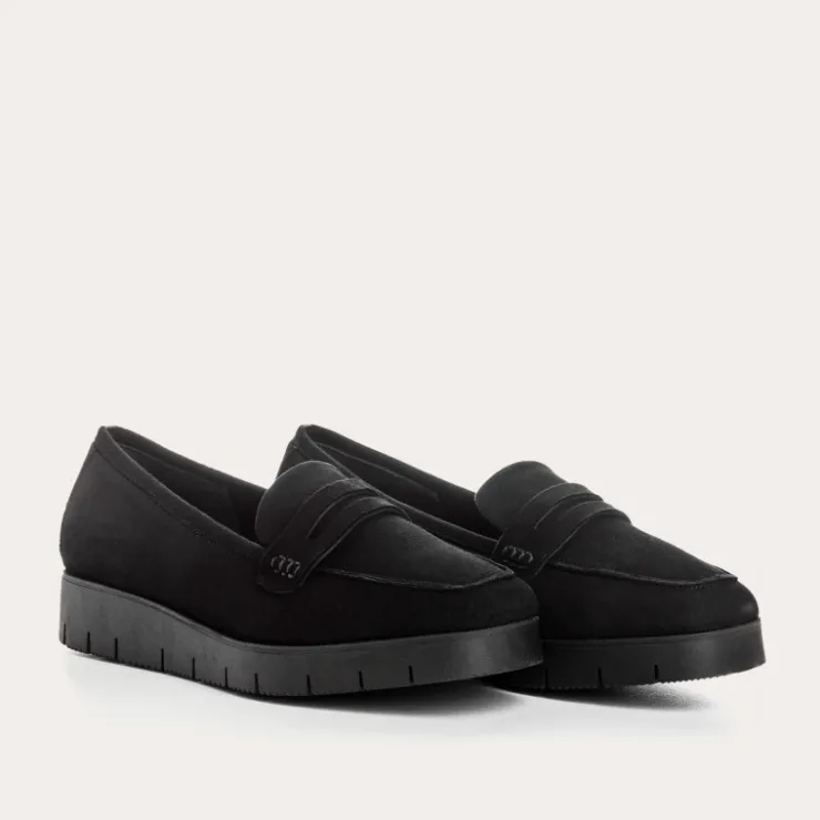 Toute La Collection | Mocassins | Reqins MOCASSINS NOMANI CUIR VELOURS NOIR