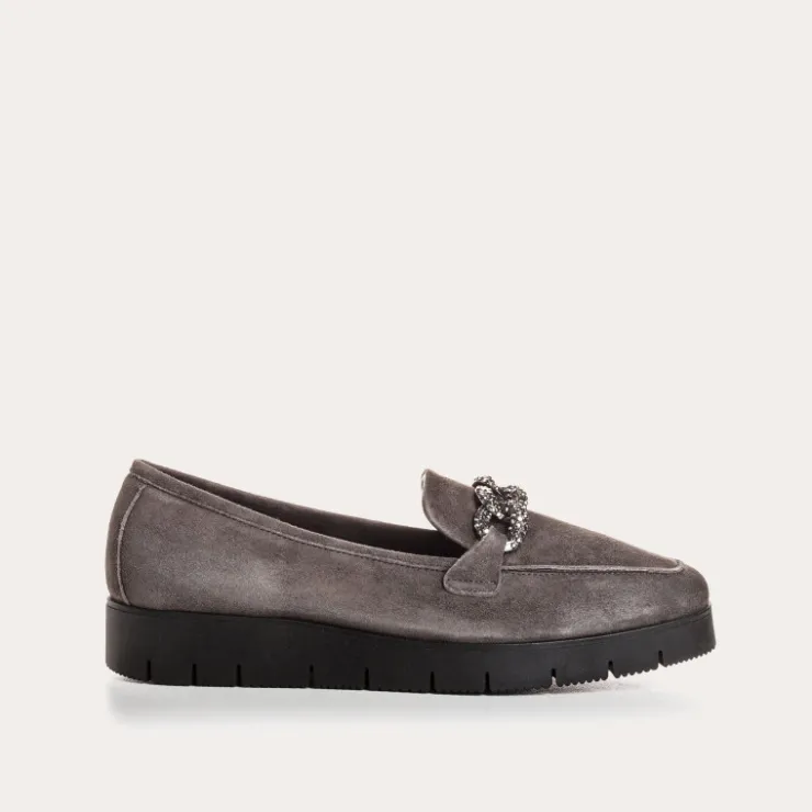 Toute La Collection | Mocassins | Reqins MOCASSINS NORA CUIR VELOURS ANTHRACITE