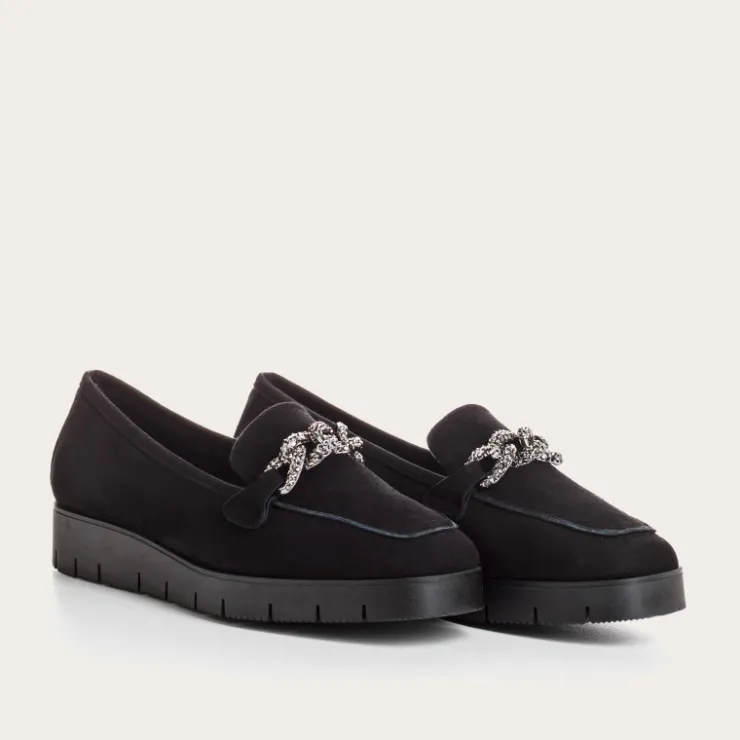 Toute La Collection | Mocassins | Reqins MOCASSINS NORA CUIR VELOURS NOIR