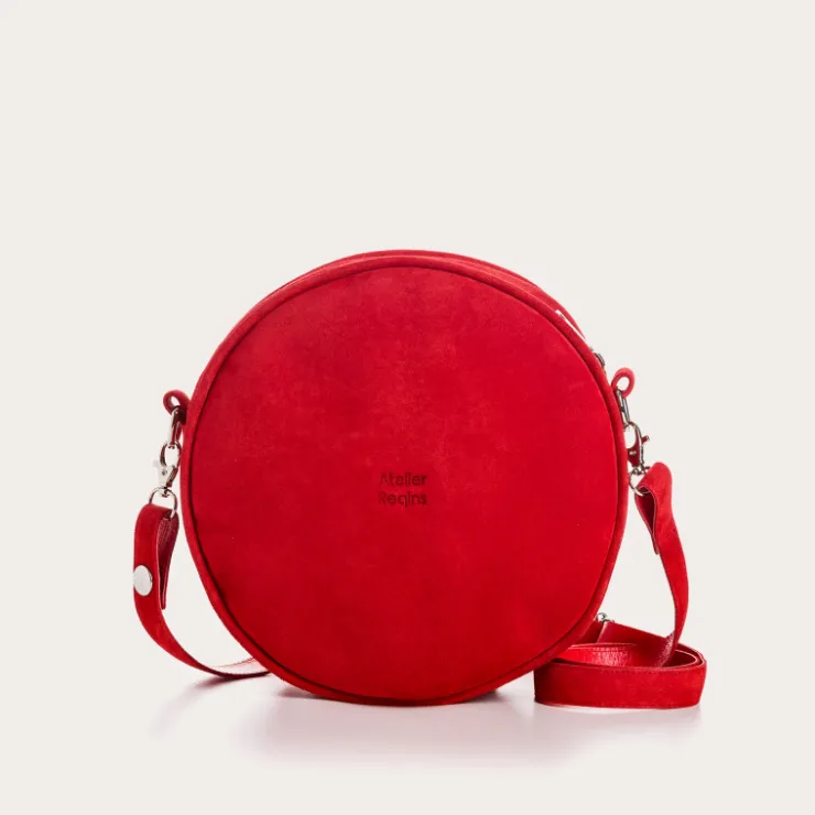 Sacs À Bandoulière | Reqins SAC CALIOPE CUIR VELOURS ROUGE