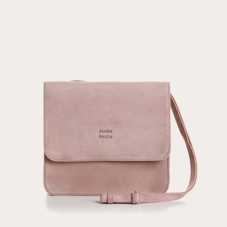 Sacs À Bandoulière | Reqins SAC CLEO CUIR VELOURS ROSE