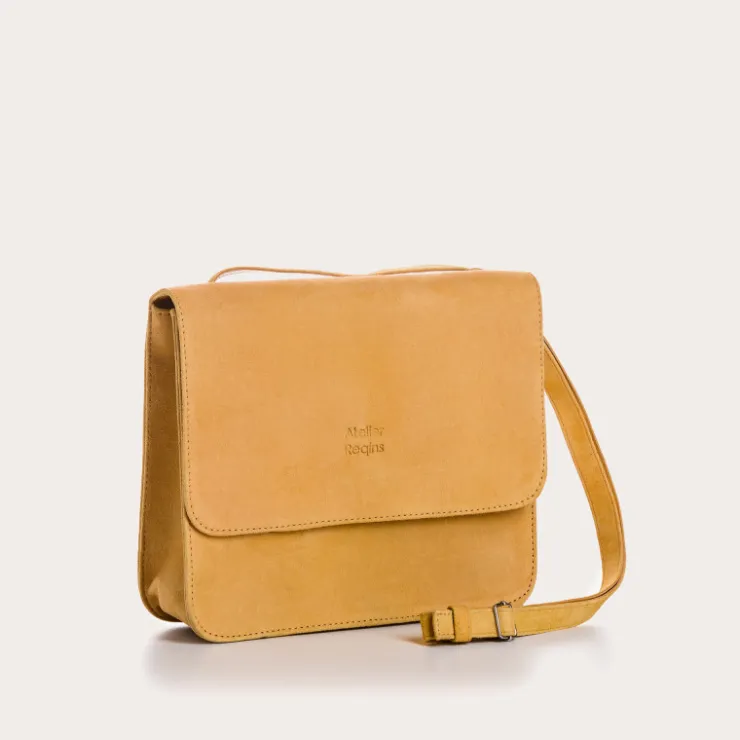 Sacs À Bandoulière | Reqins SAC CLEO CUIR VELOURS OCRE